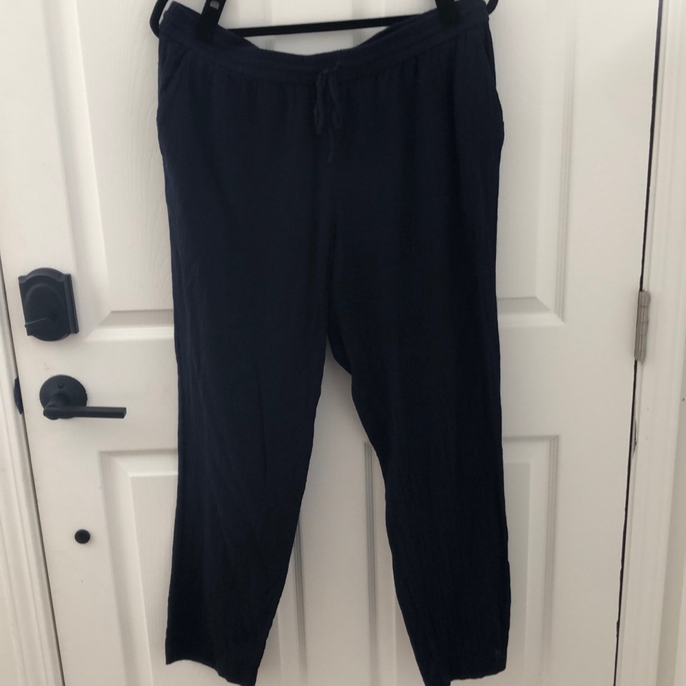 Navy J Crew gauze pant